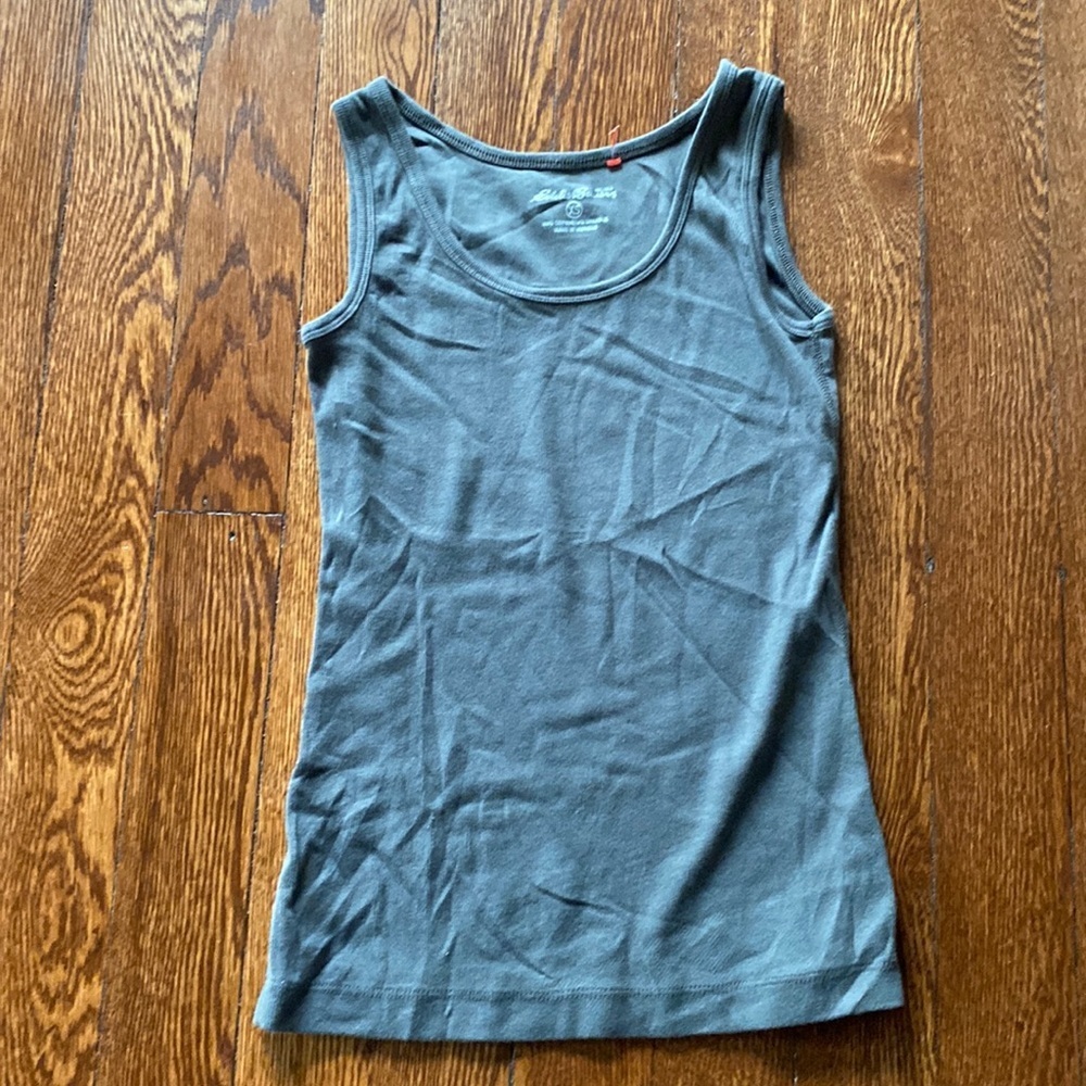 Eddie Bauer Gray Ribbed Stretch Tank Top Sleeveless SIZE XS